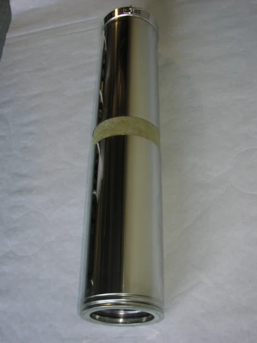 Roccheggiani DP25 inox dubbelwandig buis verstelbaar (lengte 510-890 mm) 80 mm (80/130) 31.660.50.80
