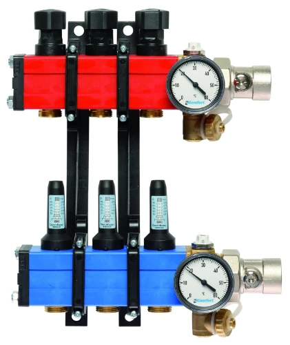 SBK Komfort 4010 vloerverwamingscollector met debietmeters 10-145 l/h 4/4 x 3 EK3/4 40100003