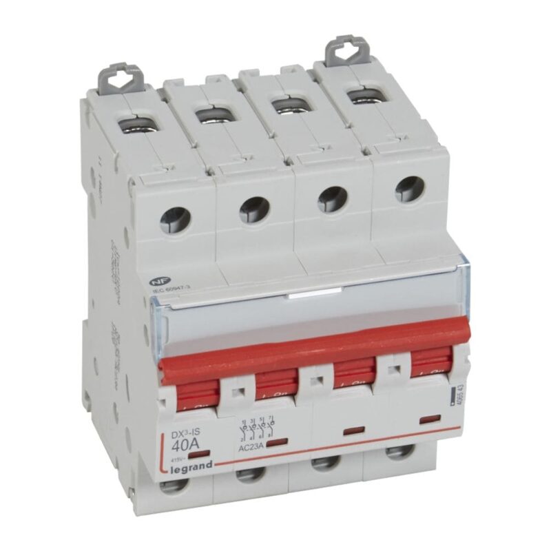 LEGRAND Lastschakelaar DX³ 4P 40A met uitschakelaar - 4 modules 406543