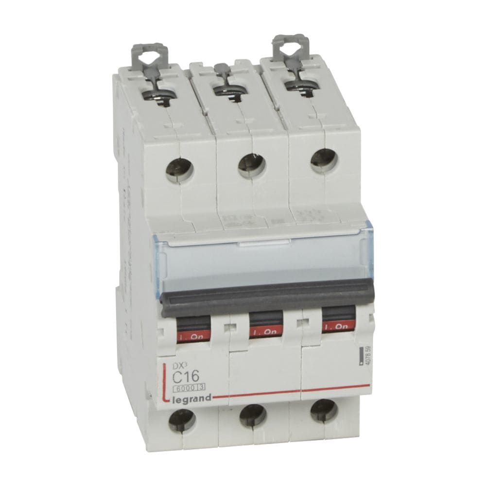 LEGRAND Automaat DX³ 6000A/10kA 3P C16 400V 3 modules 407859
