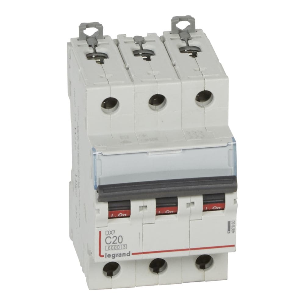 LEGRAND Automaat DX³ 6000A/10kA 3P C20 400V 3 modules 407860