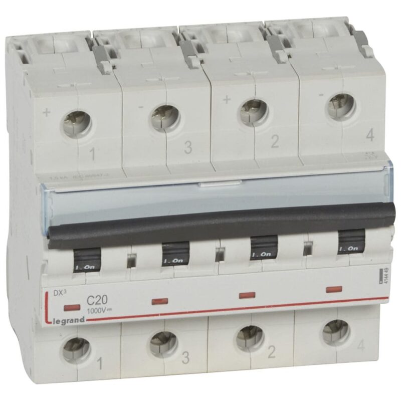 LEGRAND Automaat 1000Vdc - 20A 2 poles - 4 modules 414449