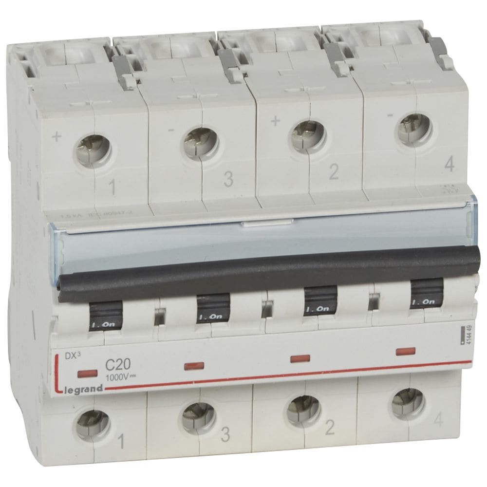 LEGRAND Automaat 1000Vdc - 20A 2 poles - 4 modules 414449