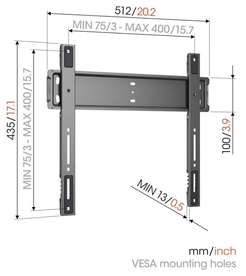 VOGEL'S Wandsteun ultra plat zwart 5855050