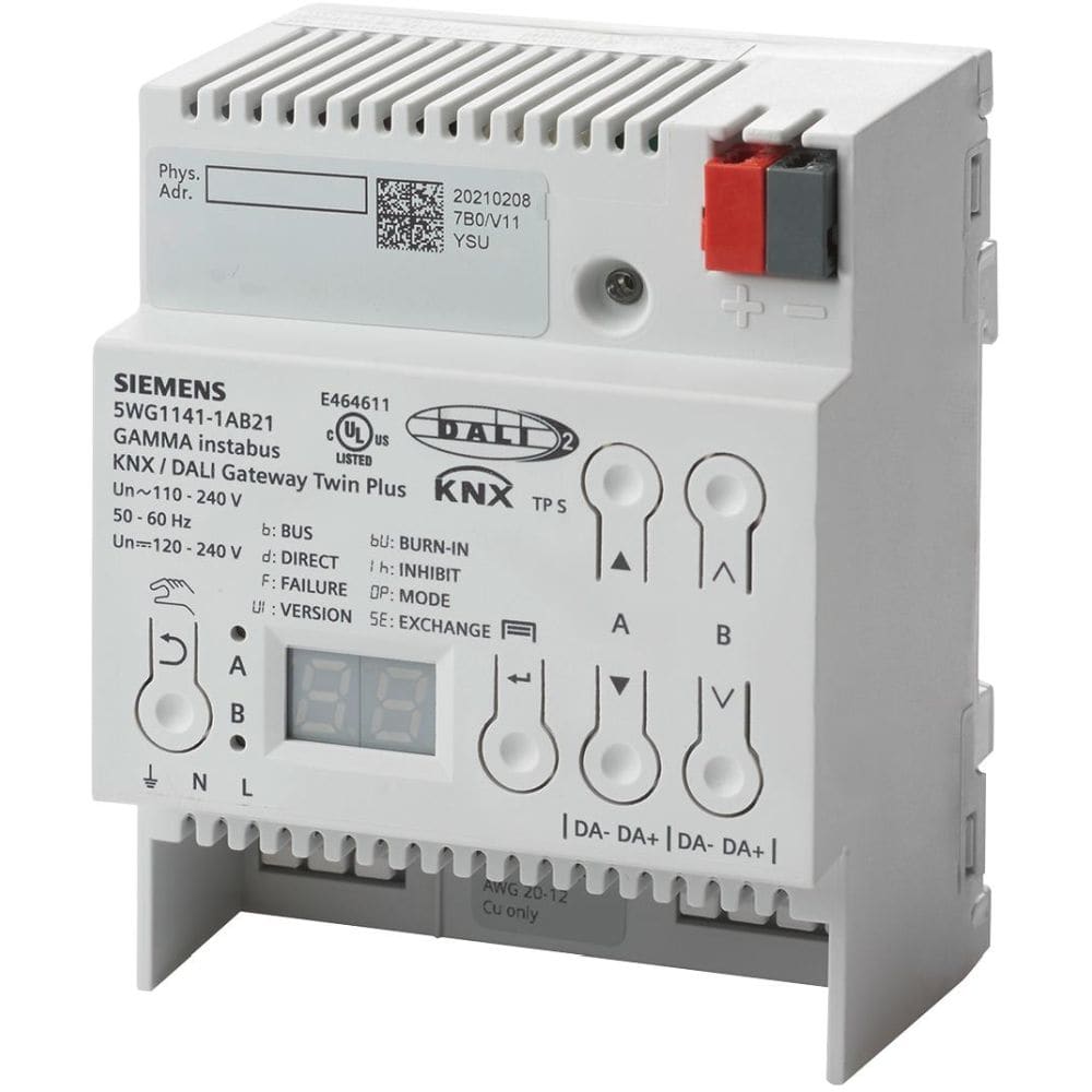 SIEMENS KNX/DALI GATEWAY TWIN PLUS N 141/21 2x64 DALI ECG