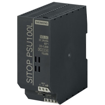 SIEMENS SITOP PSU100L 24V/5A STABILIZED POWER SUPPLY INPUT: 120/230AC OUTPUT: 24DC 2
