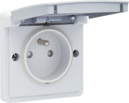 NIKO Hydro spuitwaterdicht stopcontact met penaarde en insteekklemmen