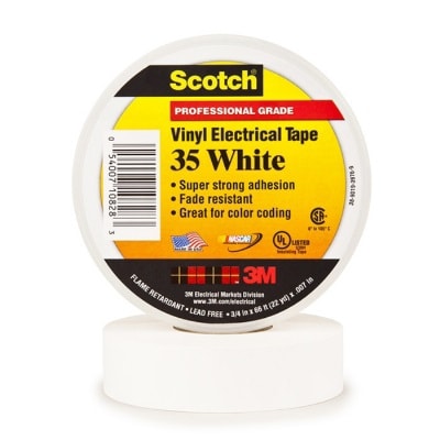 3M 35 Scotch TM elektrische isolatietape PVC 19mmx20m wit 7000031667