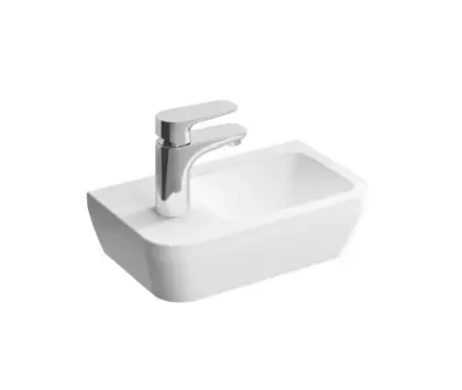Vitra Integra Hygiene handenwasser 370 x 220 mm - wit - met kraangat links - met overloop 7090L003-0028