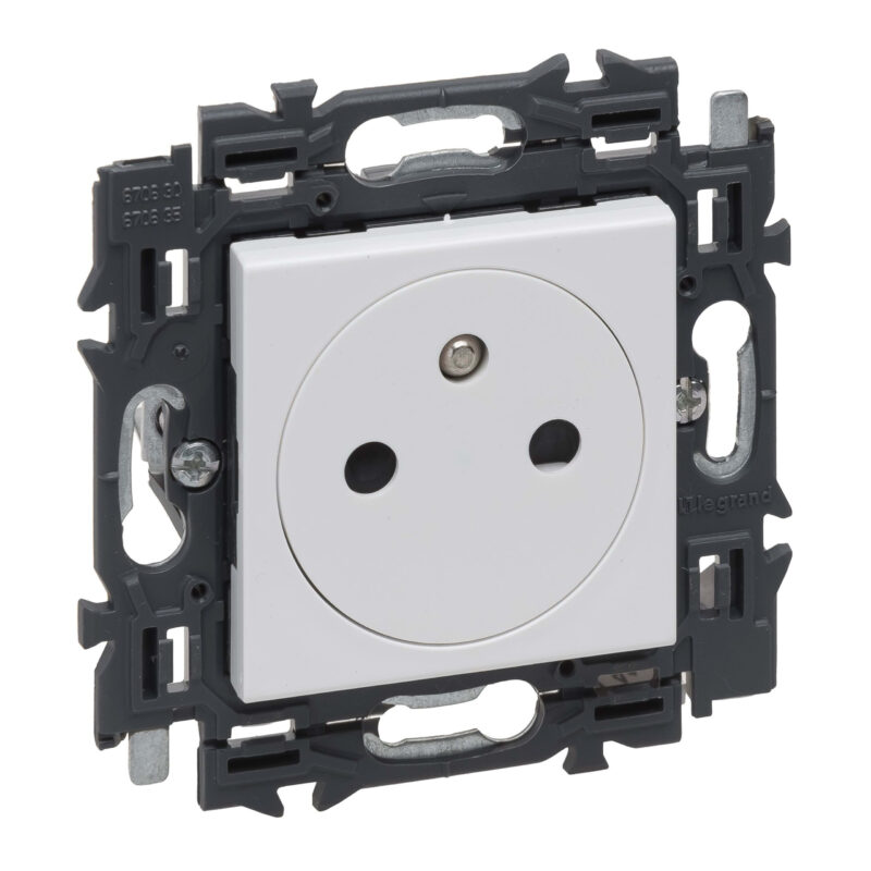 LEGRAND Valena Next vlakke contactdoos 2P+A 16A volledig apparaat wit met spanklauwen 741530