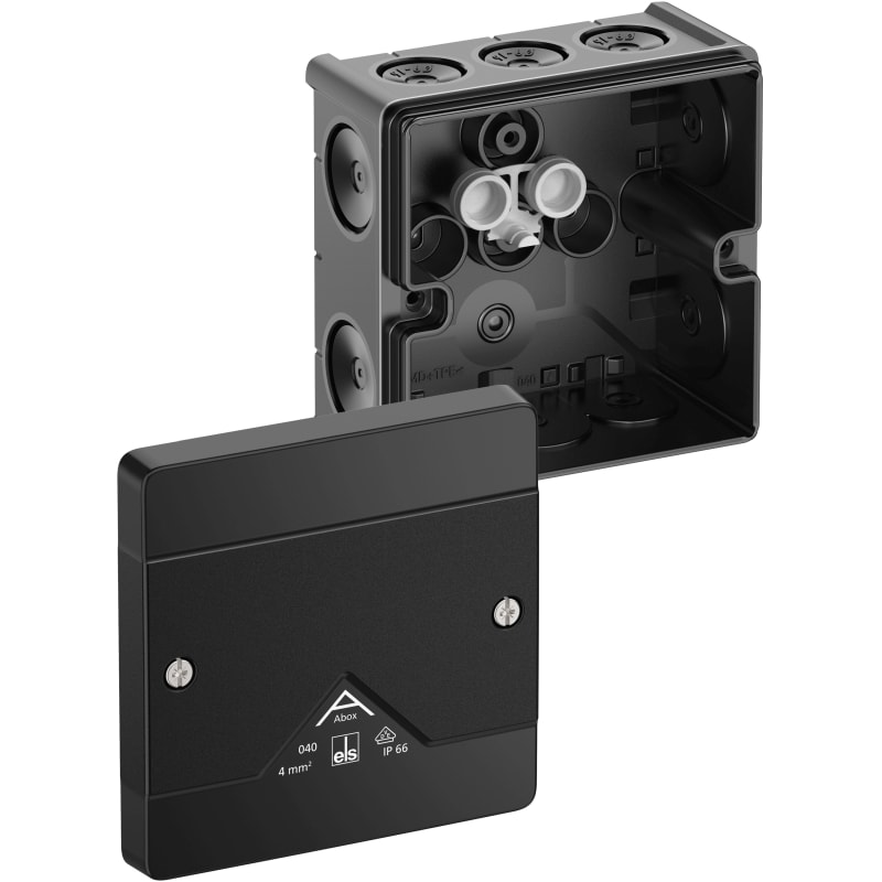 SPELSBERG Abox 040-L/sw - Aftakdoos IP66/IK07 zwart leeg 4² L102 x B102 x H57 mm 80400001