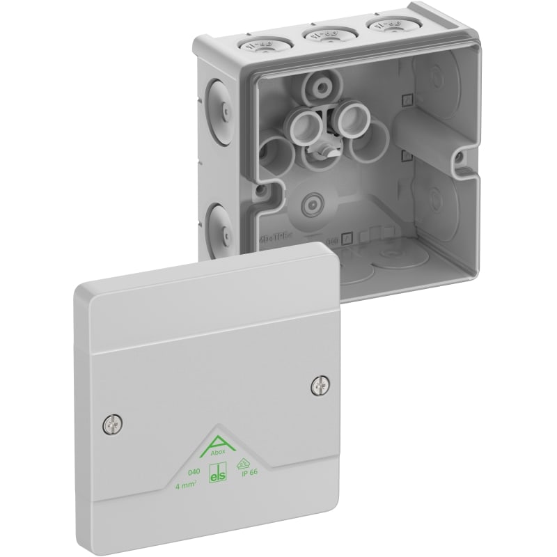 SPELSBERG Abox 040-L - Aftakdoos IP66/IK07 grijs leeg 4² L102 x B102 x H57 mm 80440001