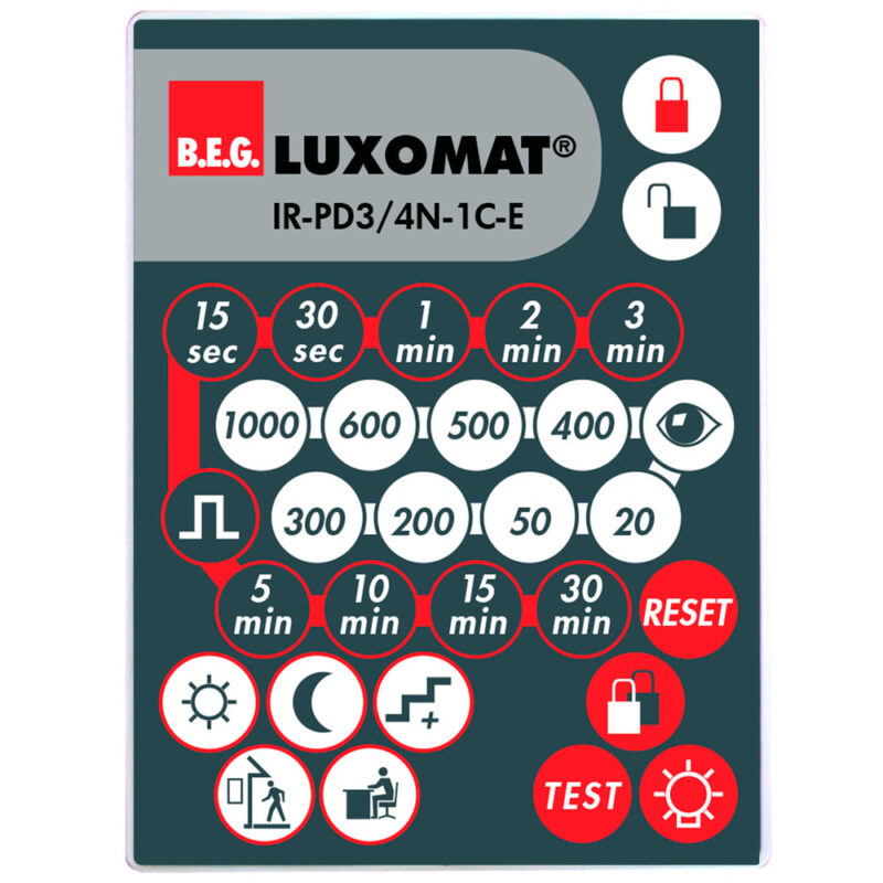 Luxomat Infrarood afstandsbediening PD3N-1C en PD4N-1C met uitgebreide tijdsinstelling 93110