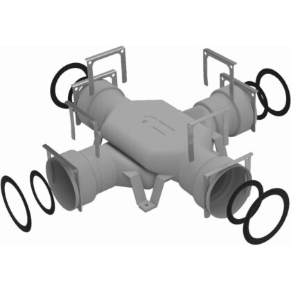 ZEHNDER ComfoTube 90/75  - Kruisstuk - incl. O-ringen en klembeugels 990322155