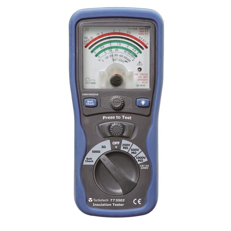 Turbotech Isolatietester analoog 250/500/1000V 60 GOhm A91030080