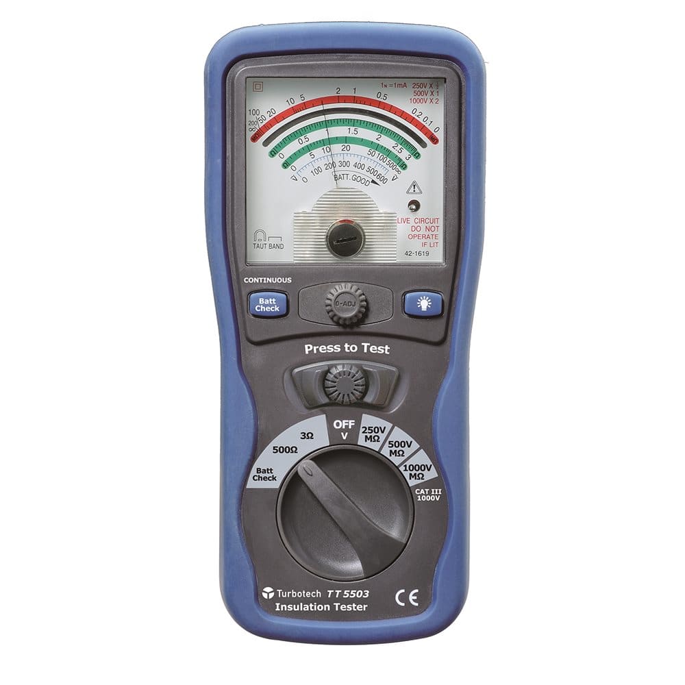 Turbotech Isolatietester analoog 250/500/1000V 60 GOhm A91030080