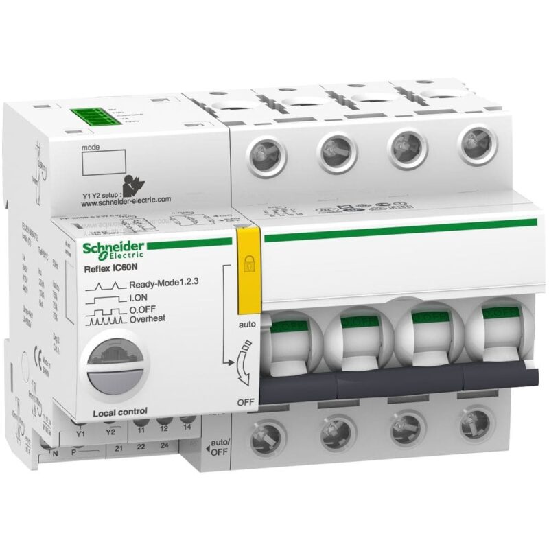 Schneider Distribution automaat met geïntegreerde bediening Reflex iC60N 4P 25A curve C Ti24 A9C62425