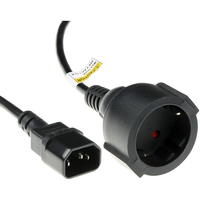 INTRONICS ACT 230V aansluitkabel C14 male to type F female voor maximaal 10A toepassingen