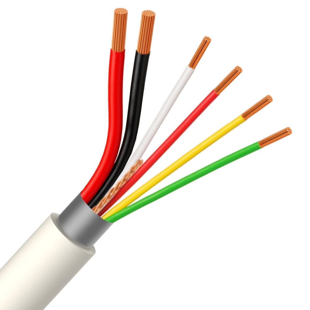 DIVERSE KABELS Alarmkabel+voeding globaal afgeschermd PVC/PVC wit Eca 2X0