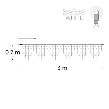 KERSTVERLICHTING Icicle LED rubber 3x0
