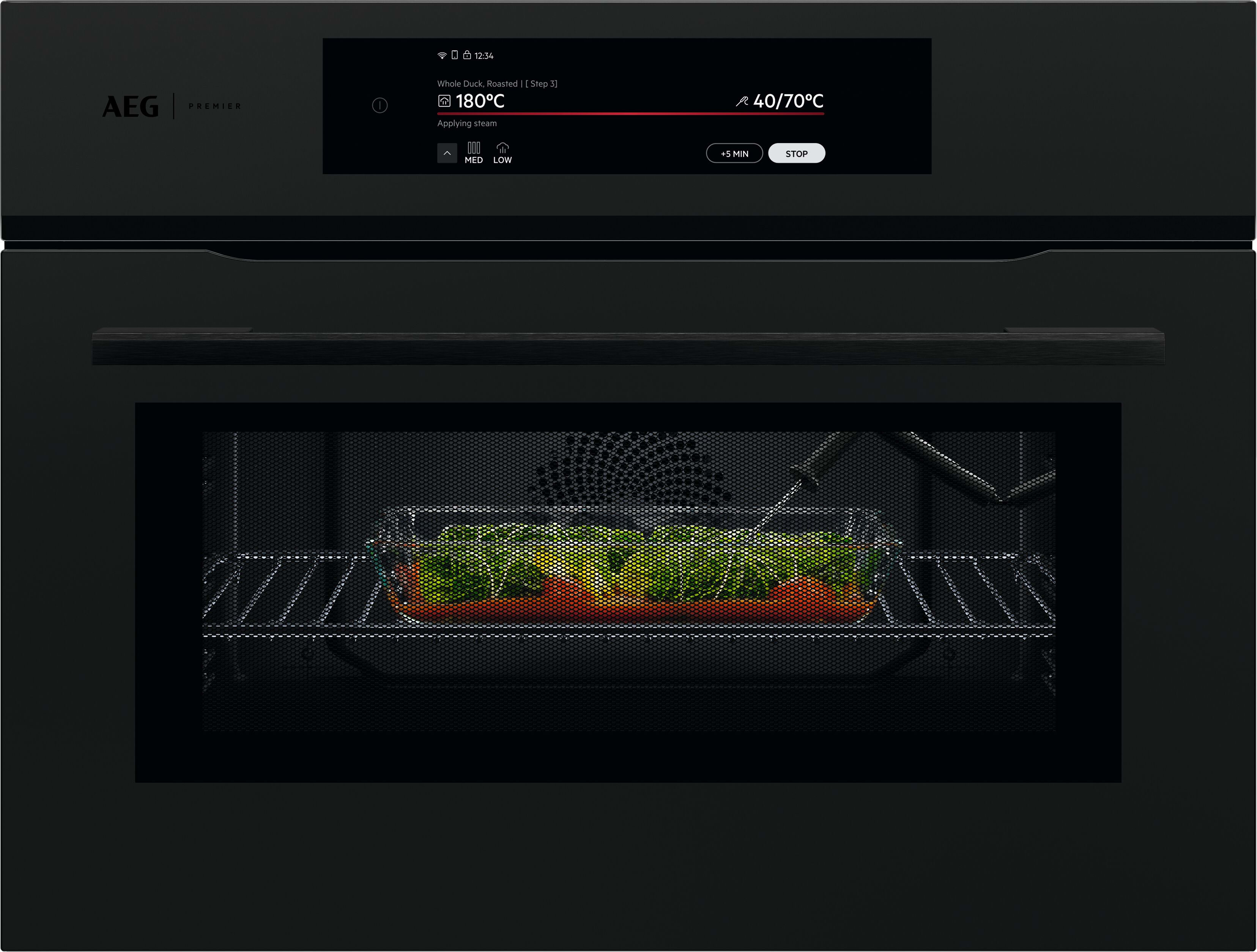 AEG 9000 CombiQuick / 45 cm / CookSmart Touch+ 7.8  Wifi MattBlack CM9600T