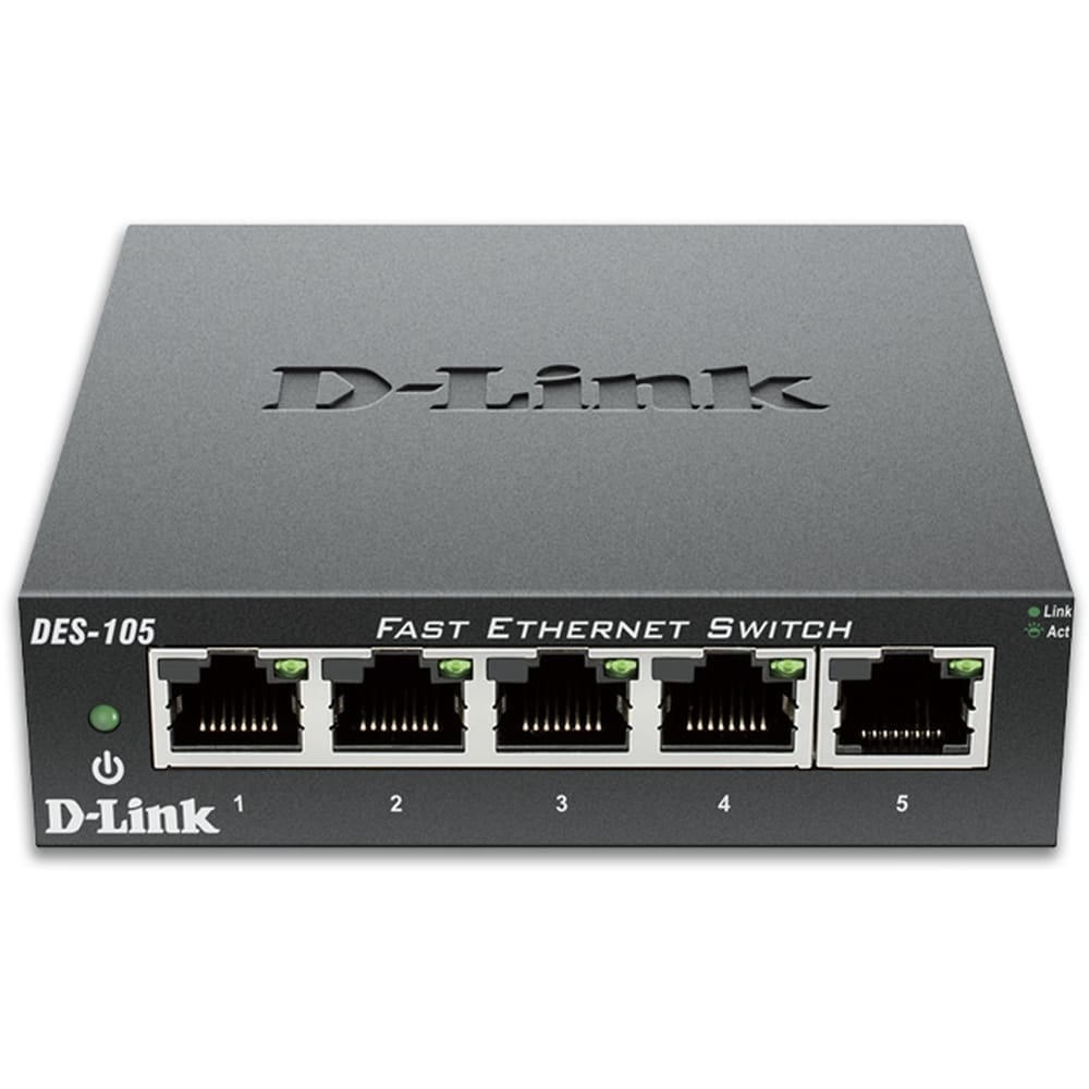 D-LINK 5-PORT 10/100 DESKTOP UNMANAGED SWITCH DES-105/E