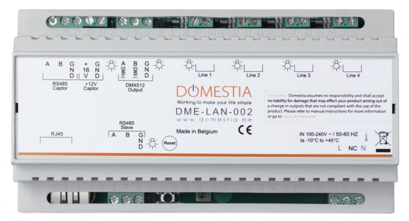 Domestia Bijkomende besturingseenheid  (te kableren via z'n Ethernet-poort met de router) DME-LAN-002