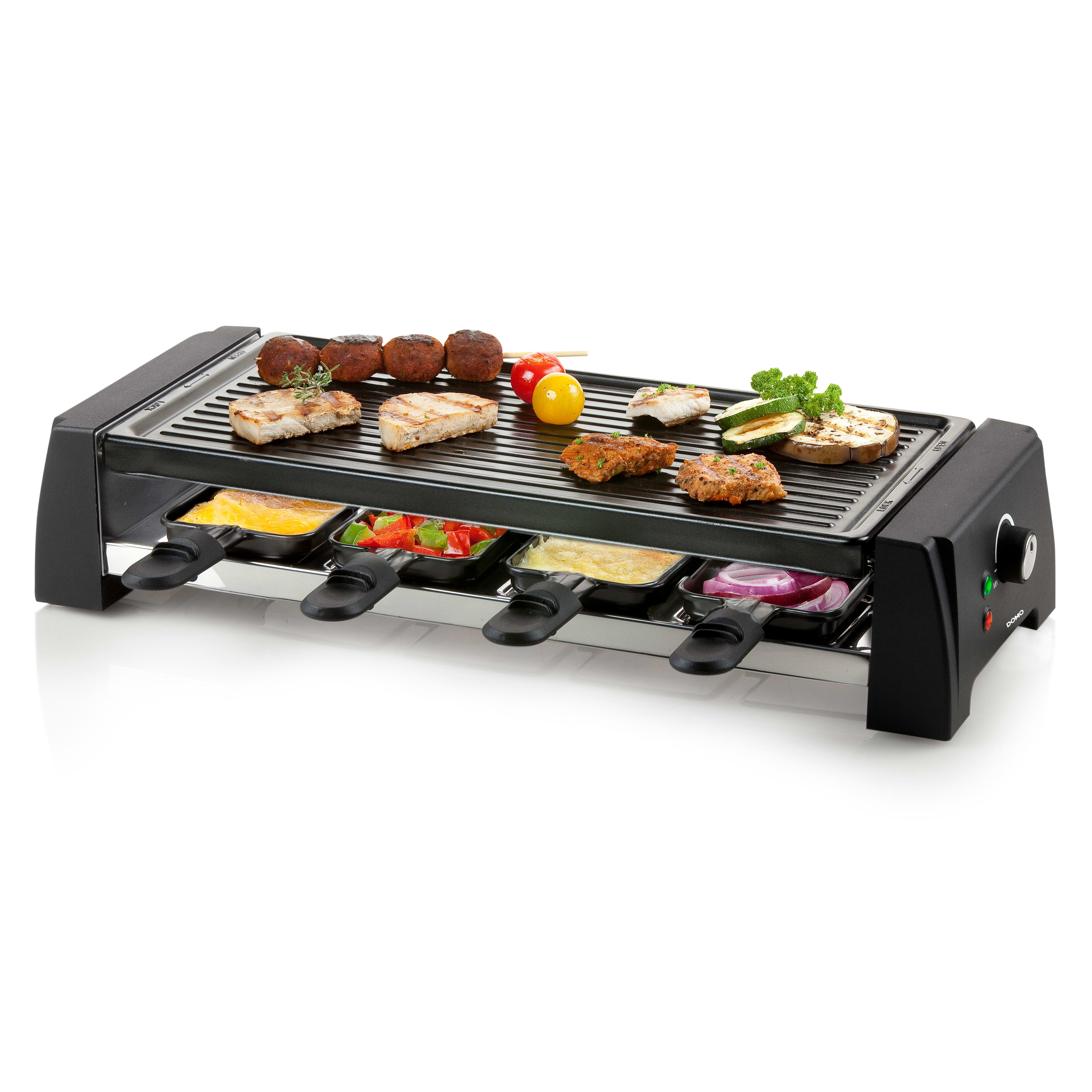 DOMO Steengrill/grill/raclette - 8 personen - incl.2 bakplaten(grill/natuursteen) DO9189G