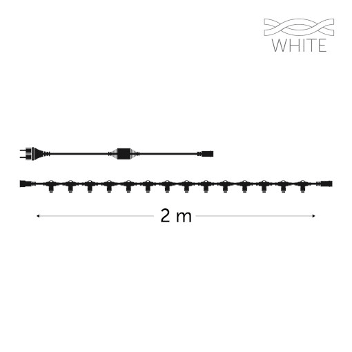 KERSTVERLICHTING Simply Con kabel 2m 14 con wit EC-MAIN-2-14-W