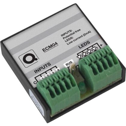 Qbus Energy Counter Module voor het meten van pulsen op 4 ingangen ECM04
