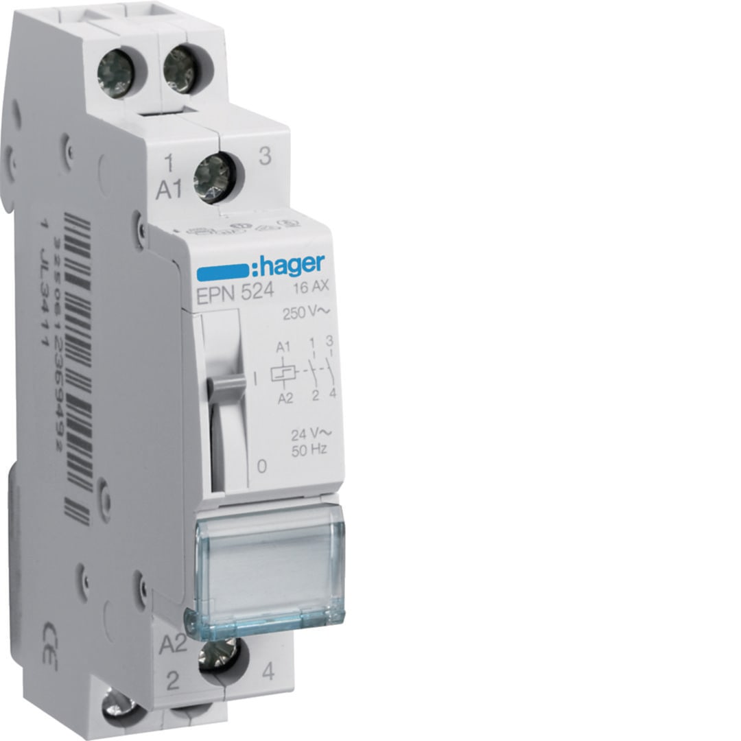 HAGER Teleruptor 16A 24V AC 2NO 1 module EPN524