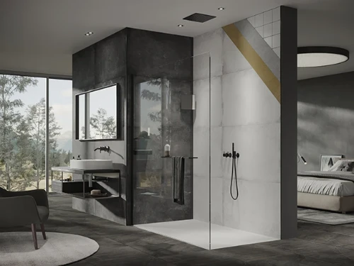 Huppe Wb EasyStyle wandbekleding 2550 x 1500 mm - Italian Stone wit Tile ES010241G