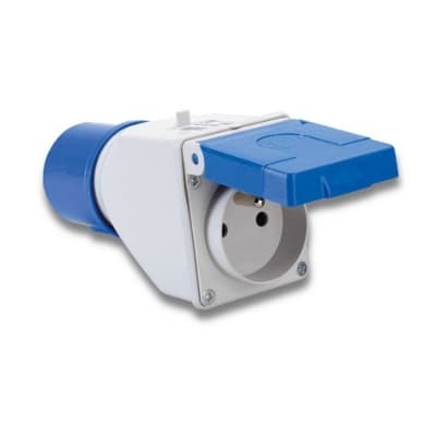 HUPPERTZ Adapter CEE met stekker CEE 16A 2P+T en koppelstekker 16A 2P+T 250V FA73-109