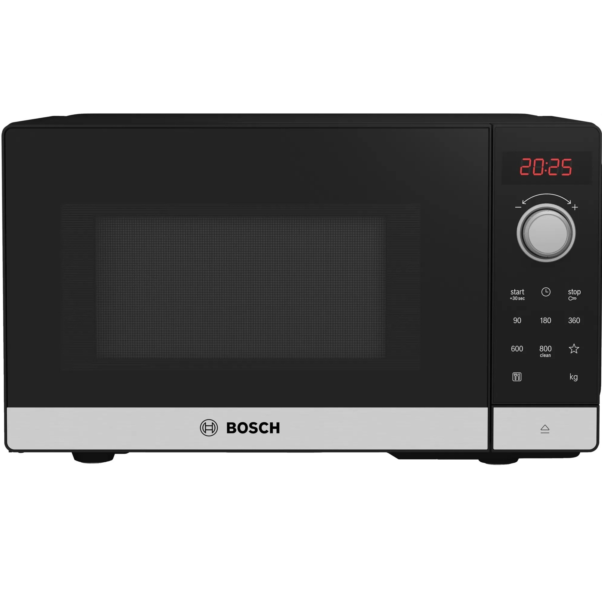 BOSCH Microgolfoven vrijstaand 800W 20L 5 vermogens Cleaning Assist draaiknop zwart FFL023MS2
