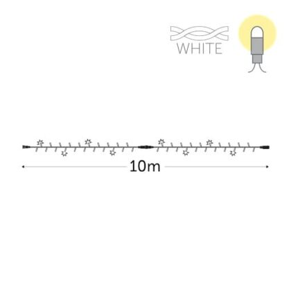 KERSTVERLICHTING Flashlight LED rubber (excl stek) 10m 100L warm wit (20FL) draad wit 230V FL-RNP-LED-10-230V-UW-W
