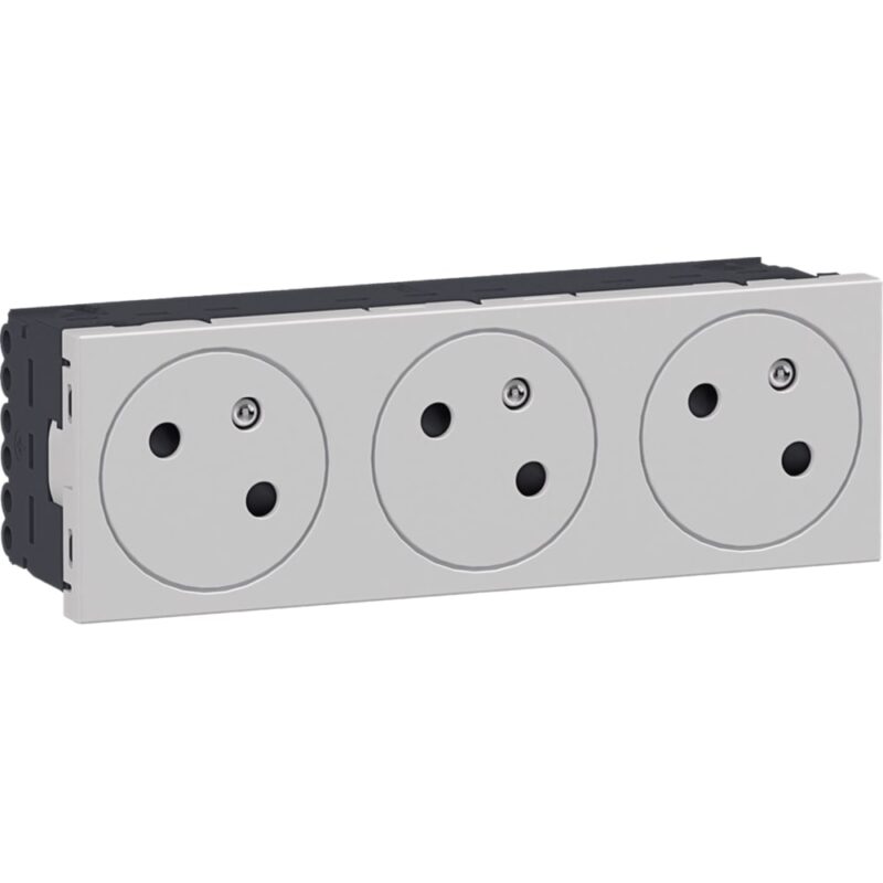 HAGER 3-voudig stopcontact ecoline45 33°