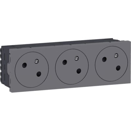 HAGER 3-voudig stopcontact ecoline45 33°