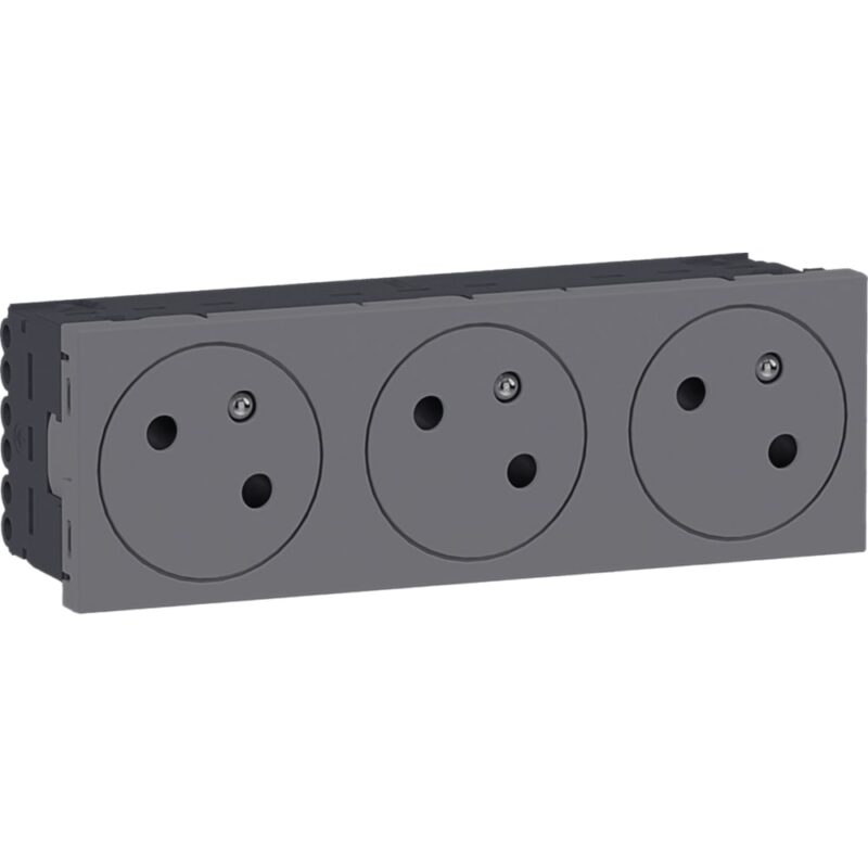 HAGER 3-voudig stopcontact ecoline45 33°