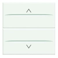 BTICINO AXOLUTE - DUBBELE DRUKKNOP NO VERGRENDELD 2 MODULES /WIT HD4037M2