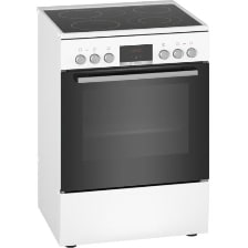 BOSCH Fornuis elektrisch vrijstaand 4 zones vitrokeramisch multifunct. oven 66L A wit HKR39C220