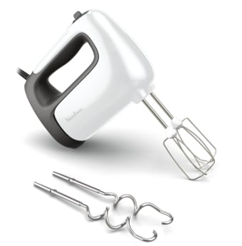MOULINEX Handmixer Prep'Mix+ 500W 5 snelheden + turbo incl. deeghaken wit HM462110