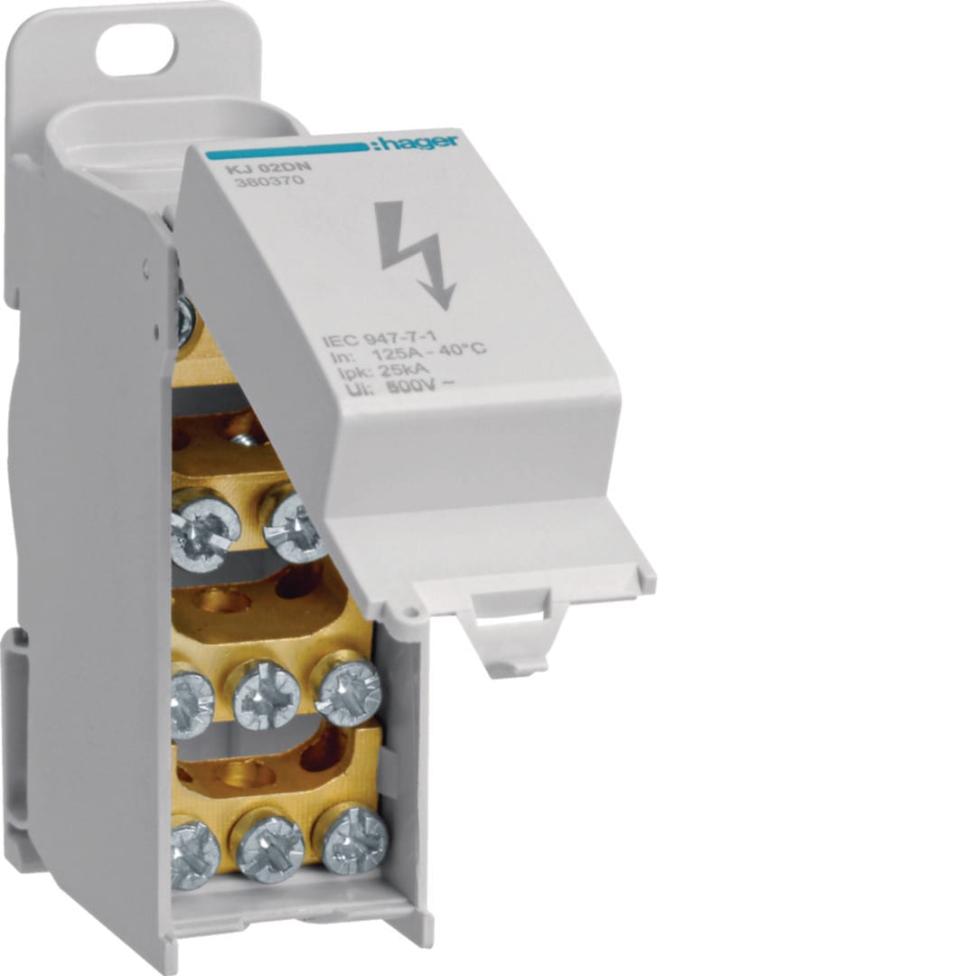 HAGER Verdeelblok 125A KJ02DN