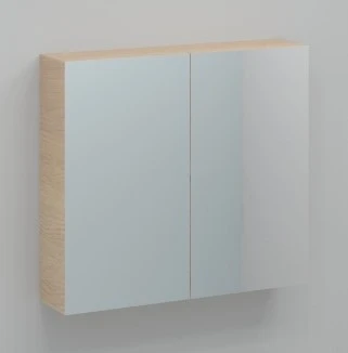 Kivu spiegelkast zonder verlichting met 2 deuren (dubbel spiegelend) 800 x 720 x 160 mm - smoked oak - zonder combibox KL1433