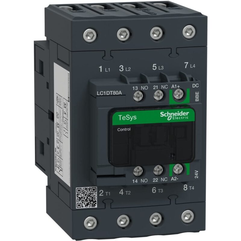 Schneider Automation TeSys D contactor 4P 80A AC-1 tot 440V spoel 24V DC Everlink LC1DT80ABBE
