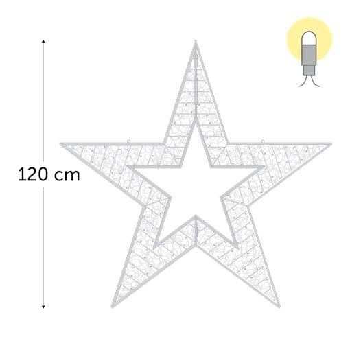 KERSTVERLICHTING Ster Waterloo 2D LED warm wit 120cm 10W 147L 11%FL 24V LMS156