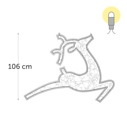 KERSTVERLICHTING Rendier Waterloo 2D LED warm wit 140x106cm 7W 91L 12%FL 24V LMS170
