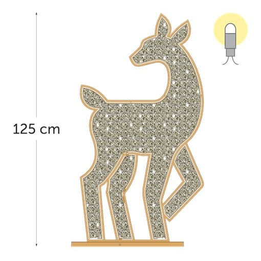 KERSTVERLICHTING Hinde Woodford LED warm wit 125x70cm 5W 98L 20%FL 24V LMS235