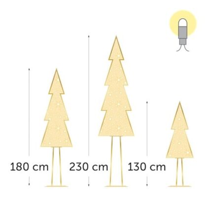 KERSTVERLICHTING Verlichte set van 3 kerstboom  Luzy  - LED - warm white - 230