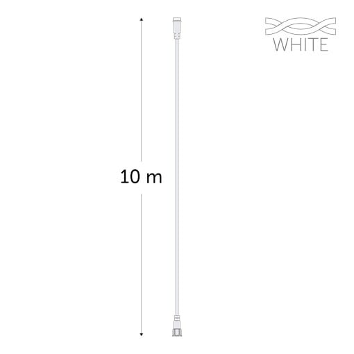 KERSTVERLICHTING Low-V connect Verlengsnoer 10m wit 24V LVC-EXT-10-W