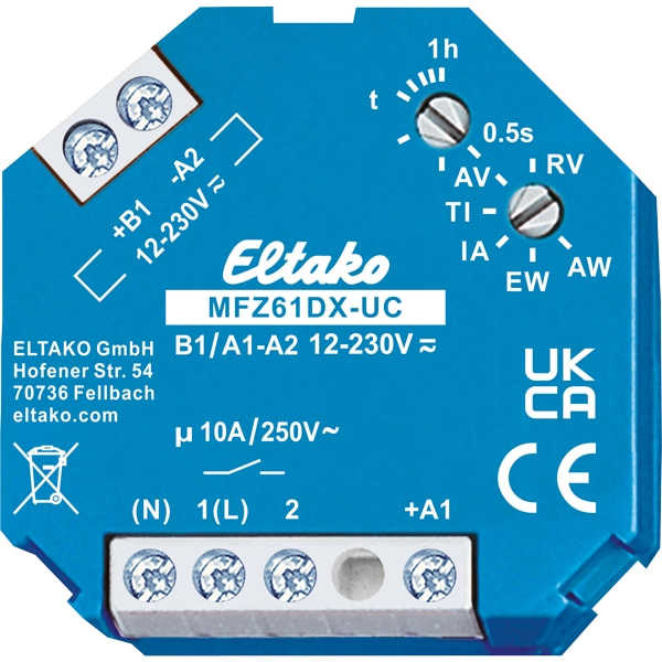 ELTAKO Multifunc.inbouwtijdrelais univ.stuursp. 1NO 10A MFZ61DX-UC
